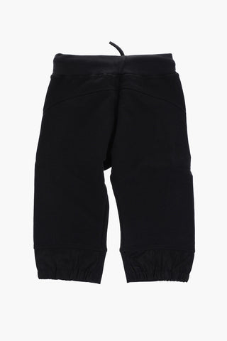 Solid Color Joggers with Printed Contrasting Logo