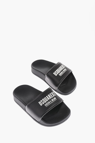 Solid Color Slides with Printed Contrasting Logo