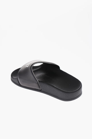 Solid Color Slides with Printed Contrasting Logo