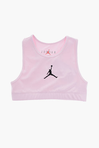 AIR JORDAN Crew-neck Crop Top with Contrasting Print