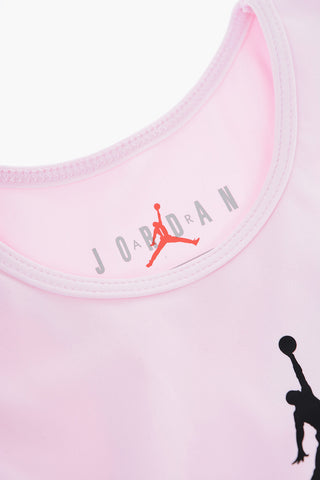 AIR JORDAN Crew-neck Crop Top with Contrasting Print