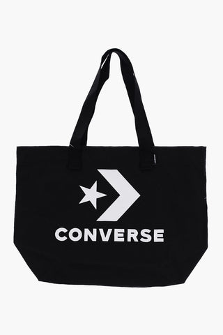 Maxi Borsa Tote in Tinta unita con Stampa a Contrasto