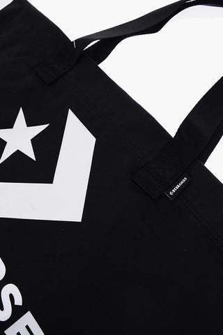 Maxi Borsa Tote in Tinta unita con Stampa a Contrasto