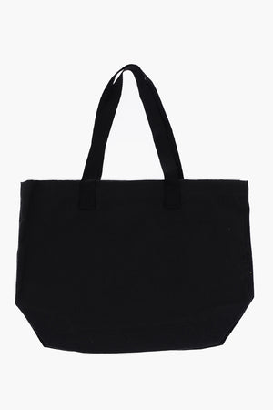 Maxi Borsa Tote in Tinta unita con Stampa a Contrasto