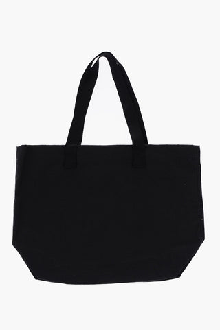 Maxi Borsa Tote in Tinta unita con Stampa a Contrasto