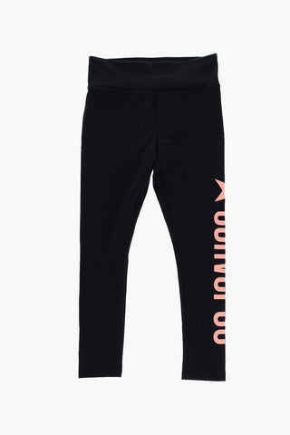 Leggings Stretch a Vita Alta con Logo Stampato a Contrasto