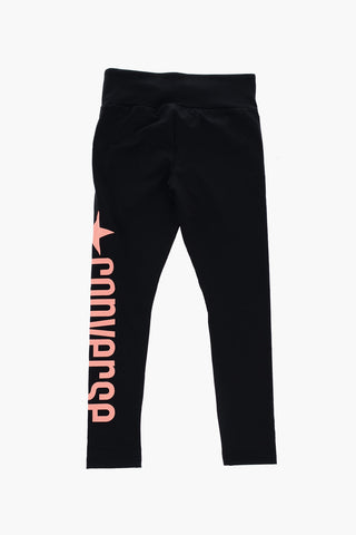 High-Waist Stretch Leggings with Contrast Printed Logo
