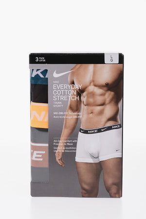 3er-Set Boxer in Uni mit farbigem elastischem Bund