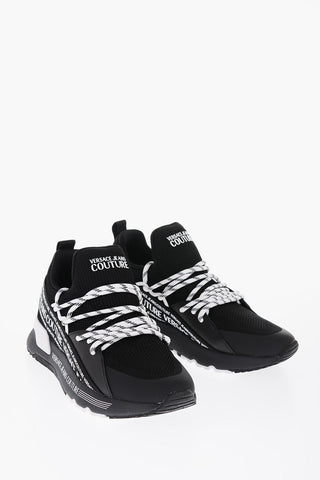 JEANS COUTURE All-Over Logo Low-Top Sneakers with Contrasting Laces