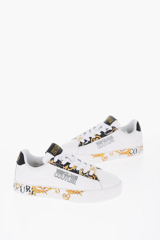 JEANS COUTURE Sneakers Basse in Pelle con Dettagli in Motivo Barocco
