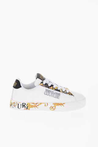 JEANS COUTURE Sneakers Basse in Pelle con Dettagli in Motivo Barocco