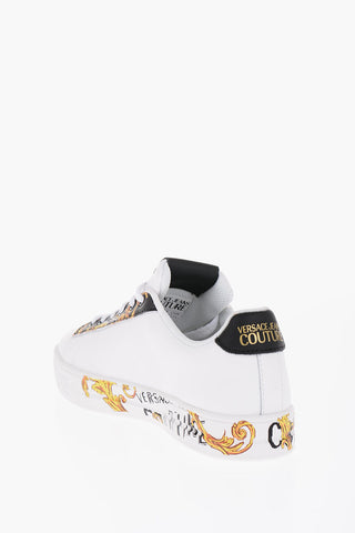 JEANS COUTURE Sneakers Basse in Pelle con Dettagli in Motivo Barocco