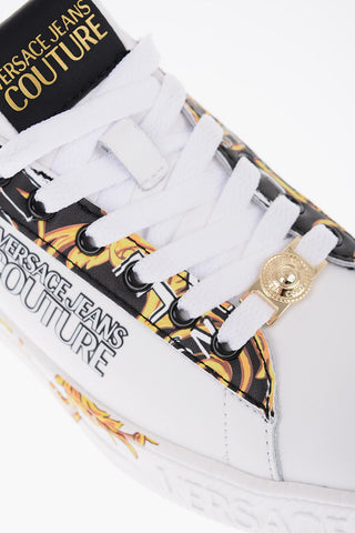 JEANS COUTURE Sneakers Basse in Pelle con Dettagli in Motivo Barocco