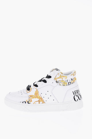 JEANS COUTURE Hohe Sneaker STARLIGHT aus Leder mit Barockdruck