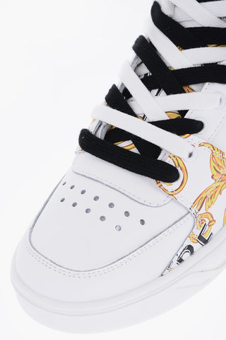 JEANS COUTURE Hohe Sneaker STARLIGHT aus Leder mit Barockdruck