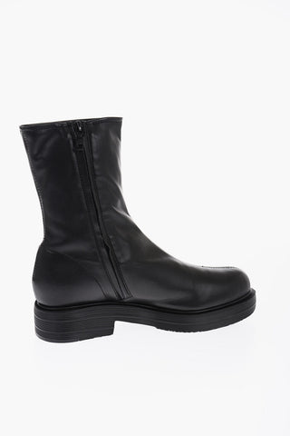 LOVE Stivaletti in Ecopelle con Chiusura Zip e Stampa Logo 4,5cm