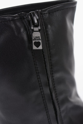 LOVE Stivaletti in Ecopelle con Chiusura Zip e Stampa Logo 4,5cm