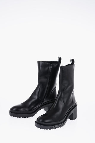 LOVE Leather Boots With Zip Closure 9cm