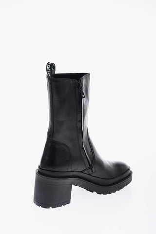LOVE Leather Boots With Zip Closure 9cm