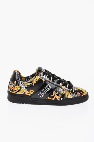 JEANS COUTURE Baroque Motif Patent Leather BROOKLYN Low-Top Sneakers