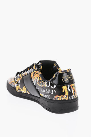 JEANS COUTURE Baroque Motif Patent Leather BROOKLYN Low-Top Sneakers