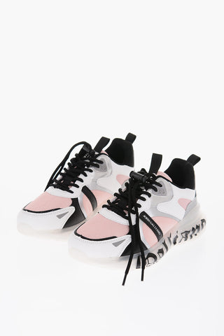 Sneakers Basse in Tessuto con Suola Logata in Stampa Gotica