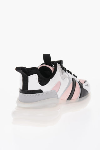 Sneakers Basse in Tessuto con Suola Logata in Stampa Gotica
