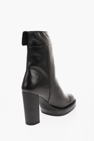 LOVE Leather Boots with Golden Details and Heel 11cm
