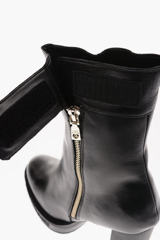 LOVE Leather Boots with Golden Details and Heel 11cm