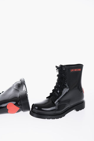 LOVE Polished Rubber MARTA30 Booties With Heart Detail 4cm