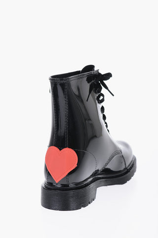 LOVE Polished Rubber MARTA30 Booties With Heart Detail 4cm
