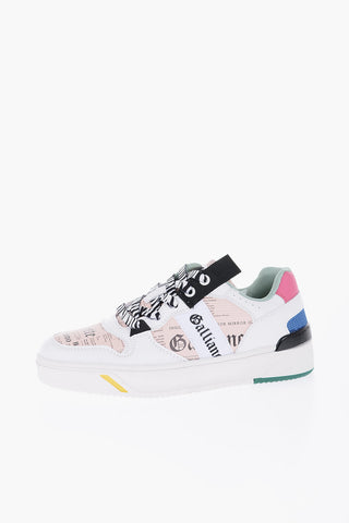 Printed Faux Leather Low Top Sneakers