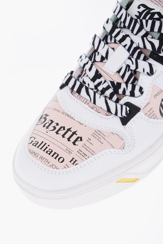 Printed Faux Leather Low Top Sneakers