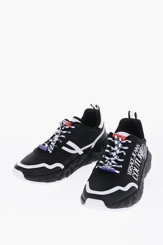 JEANS COUTURE Sneakers ATOM in Tessuto con Stampa Logo a Contrasto 4.5cm