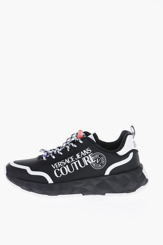 JEANS COUTURE Sneakers ATOM in Tessuto con Stampa Logo a Contrasto 4.5cm