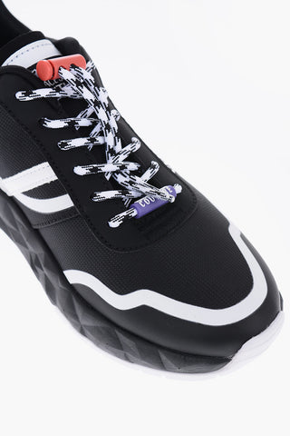 JEANS COUTURE Sneakers ATOM in Tessuto con Stampa Logo a Contrasto 4.5cm