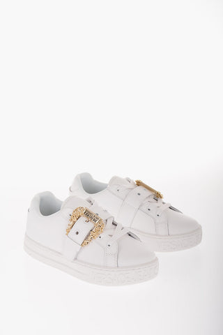 JEANS COUTURE Leather COURT 88 Sneakers with Golden Buckle