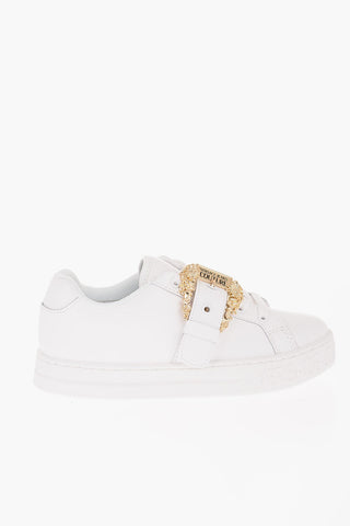 JEANS COUTURE Leather COURT 88 Sneakers with Golden Buckle