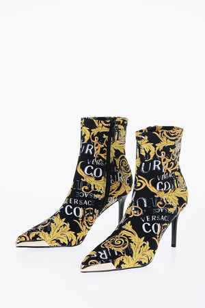 JEANS COUTURE 삭 앵클부츠 SCARLETT 앞코 뾰족 바로크 프린트 8cm