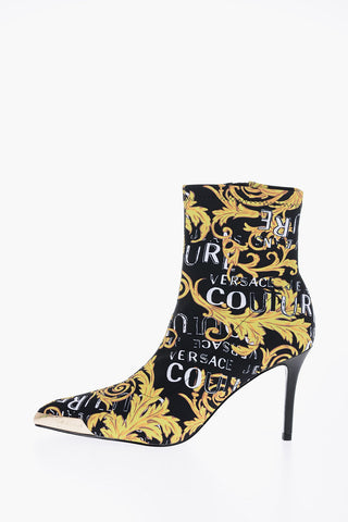 JEANS COUTURE Stivaletti Sock SCARLETT Point Toe con Stampa Barocca 8cm 