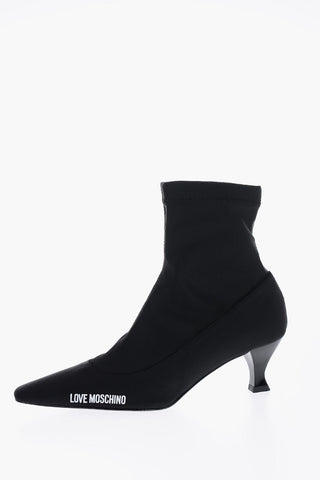 LOVE Solid Color Sock Boots with Printed Contrasting Logo 6cm