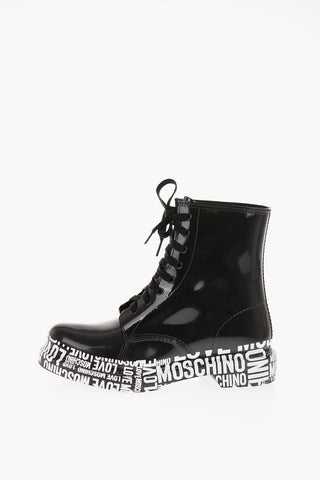 LOVE Polished Rubber MARTA30 Booties With All-Over Logo Sole 4cm