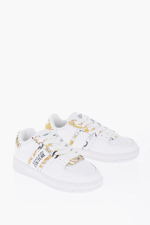 JEANS COUTURE Sneakers Basse MEYSSA in Pelle con Dettagli in Motivo Barocco