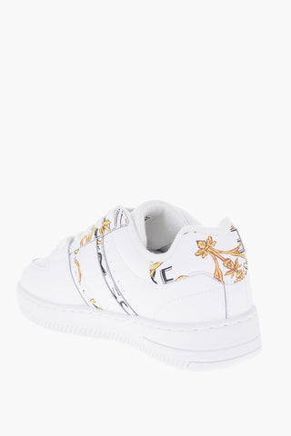 JEANS COUTURE Leather Low-Top Sneakers MEYSSA with Baroque-Pattern Details