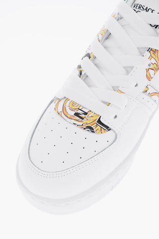 JEANS COUTURE Leather Low-Top Sneakers MEYSSA with Baroque-Pattern Details