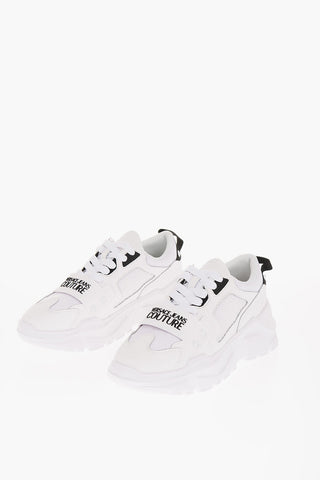 JEANS COUTURE Leather and Fabric SPEEDTRACK Sneakers with Mesh Detail on the Sides 
