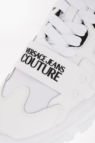 JEANS COUTURE Leather and Fabric SPEEDTRACK Sneakers with Mesh Detail on the Sides 