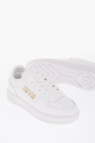 JEANS COUTURE Leather Low-Top Sneakers MEYSSA with Glitter Logo Detail