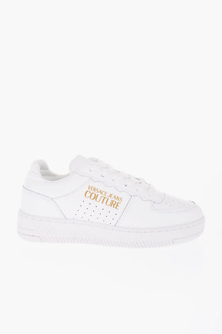 JEANS COUTURE Leather Low-Top Sneakers MEYSSA with Glitter Logo Detail