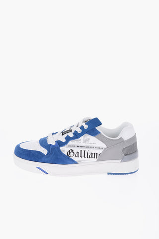 Sneakers Basse con Dettagli in Suede con Stampa in Lettering